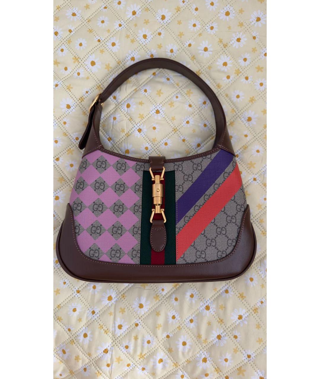 GUCCI Коричневая кожаная сумка через плечо, фото 9