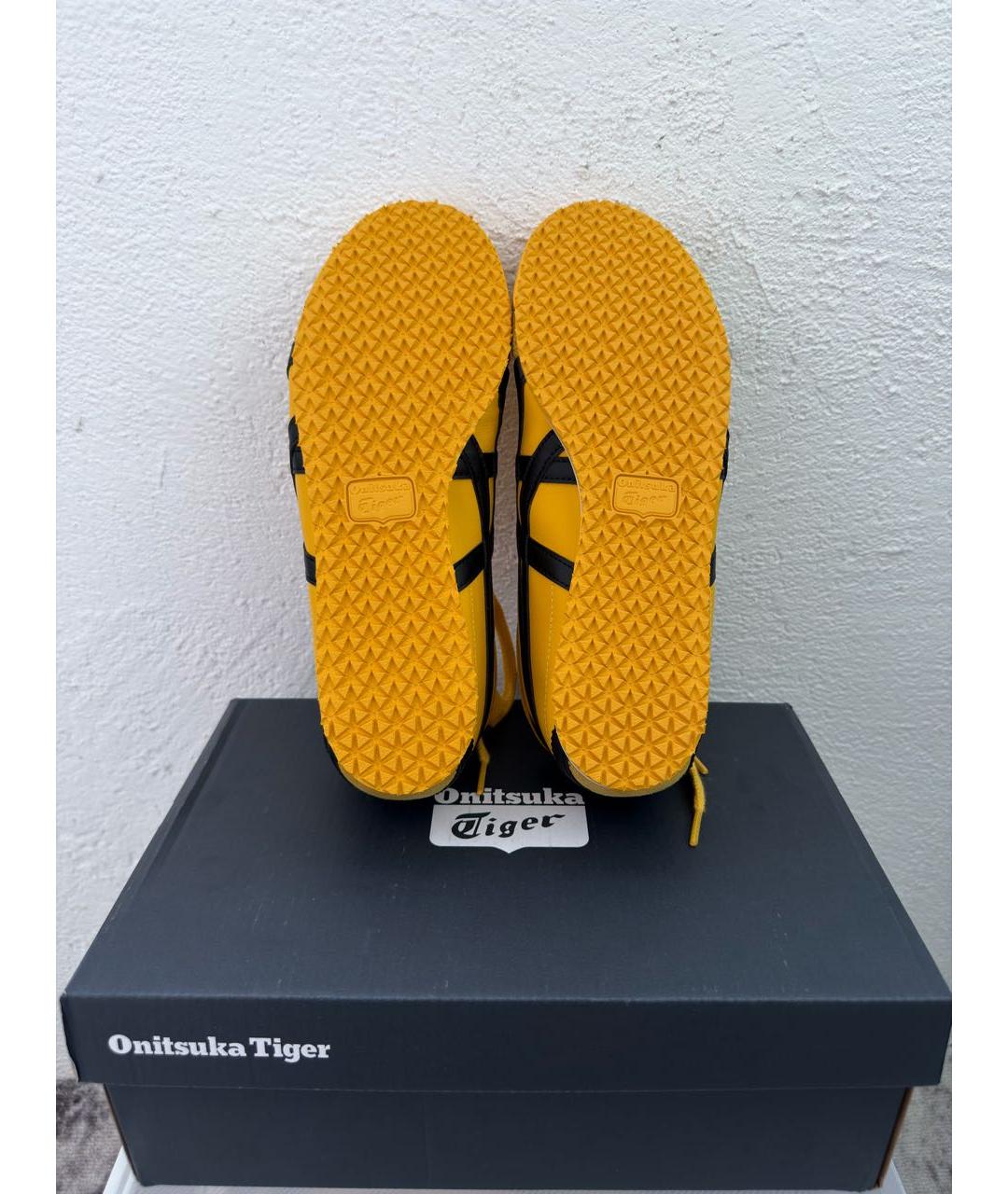 ONITSUKA TIGER Желтые кожаные низкие кроссовки / кеды, фото 7