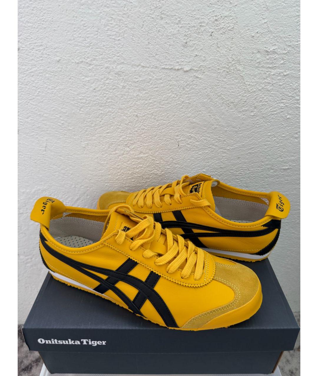 ONITSUKA TIGER Желтые кожаные низкие кроссовки / кеды, фото 6