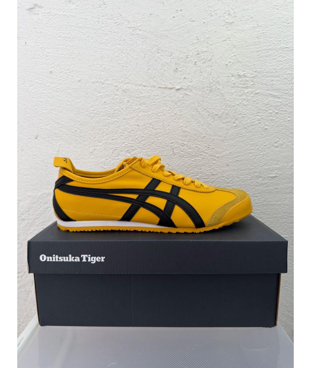 ONITSUKA TIGER Желтые кожаные низкие кроссовки / кеды, фото 9
