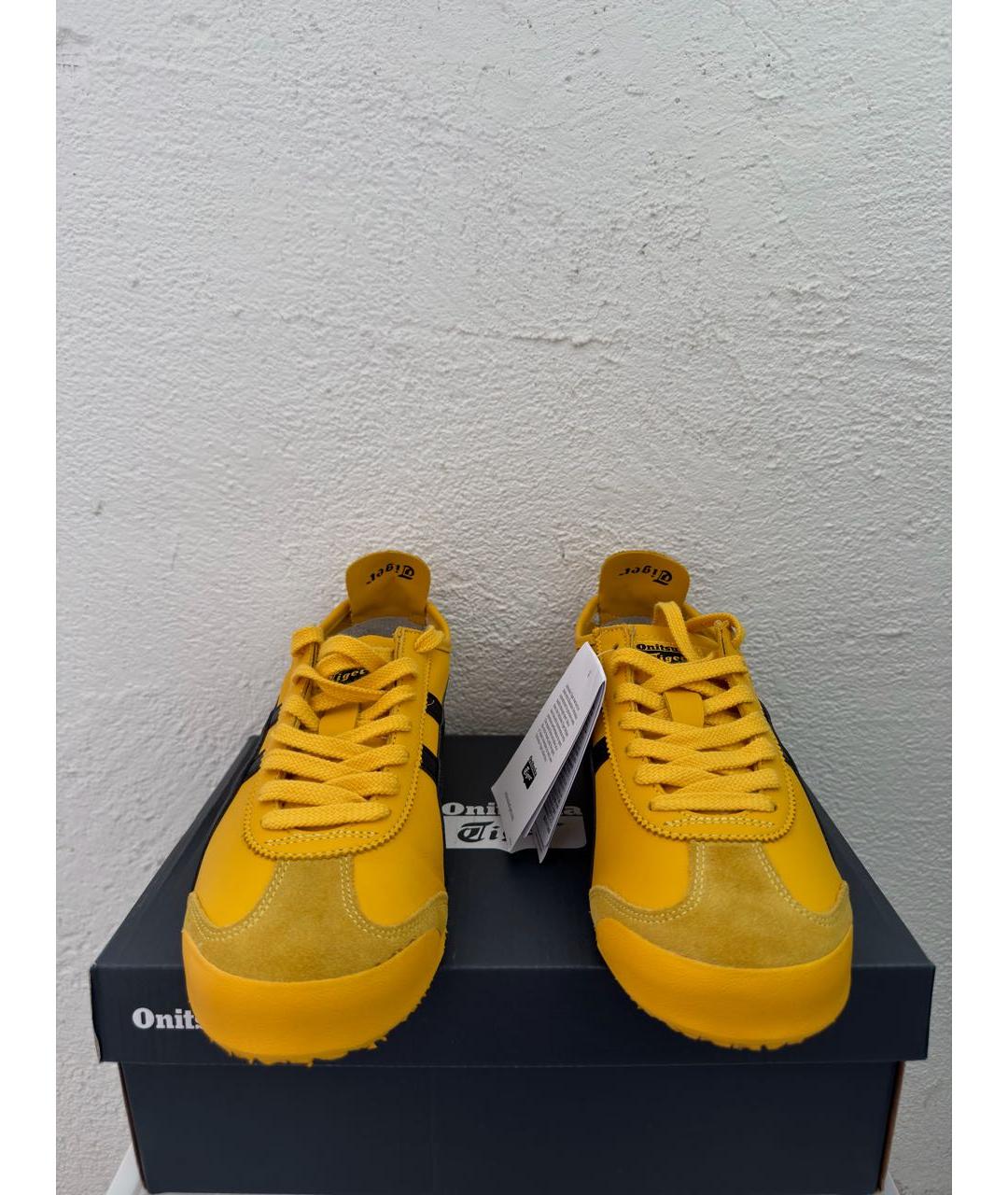 ONITSUKA TIGER Желтые кожаные низкие кроссовки / кеды, фото 2