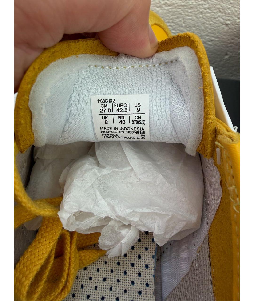 ONITSUKA TIGER Желтые кожаные низкие кроссовки / кеды, фото 5