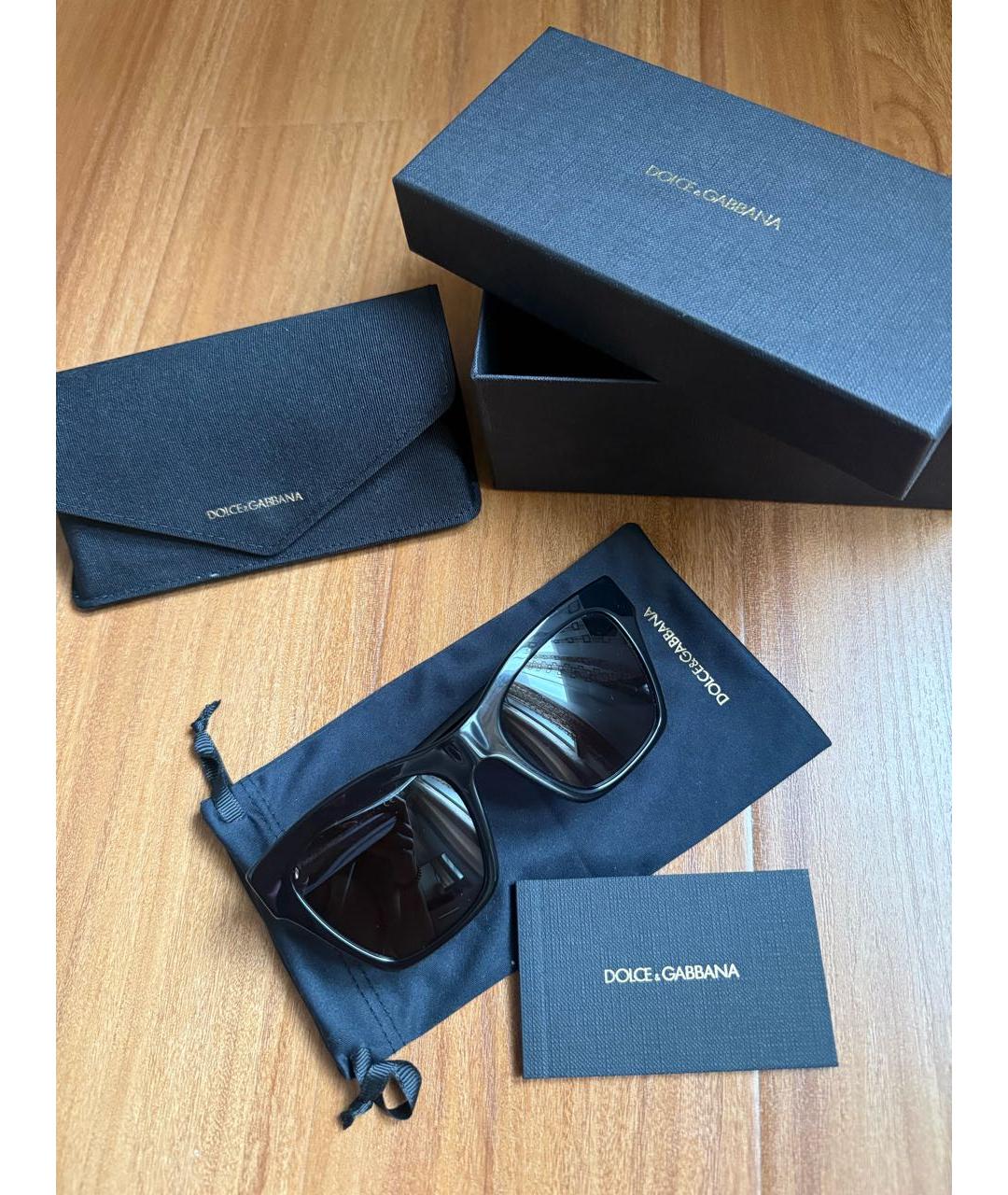 DOLCE&GABBANA Черные пластиковые солнцезащитные очки, фото 4