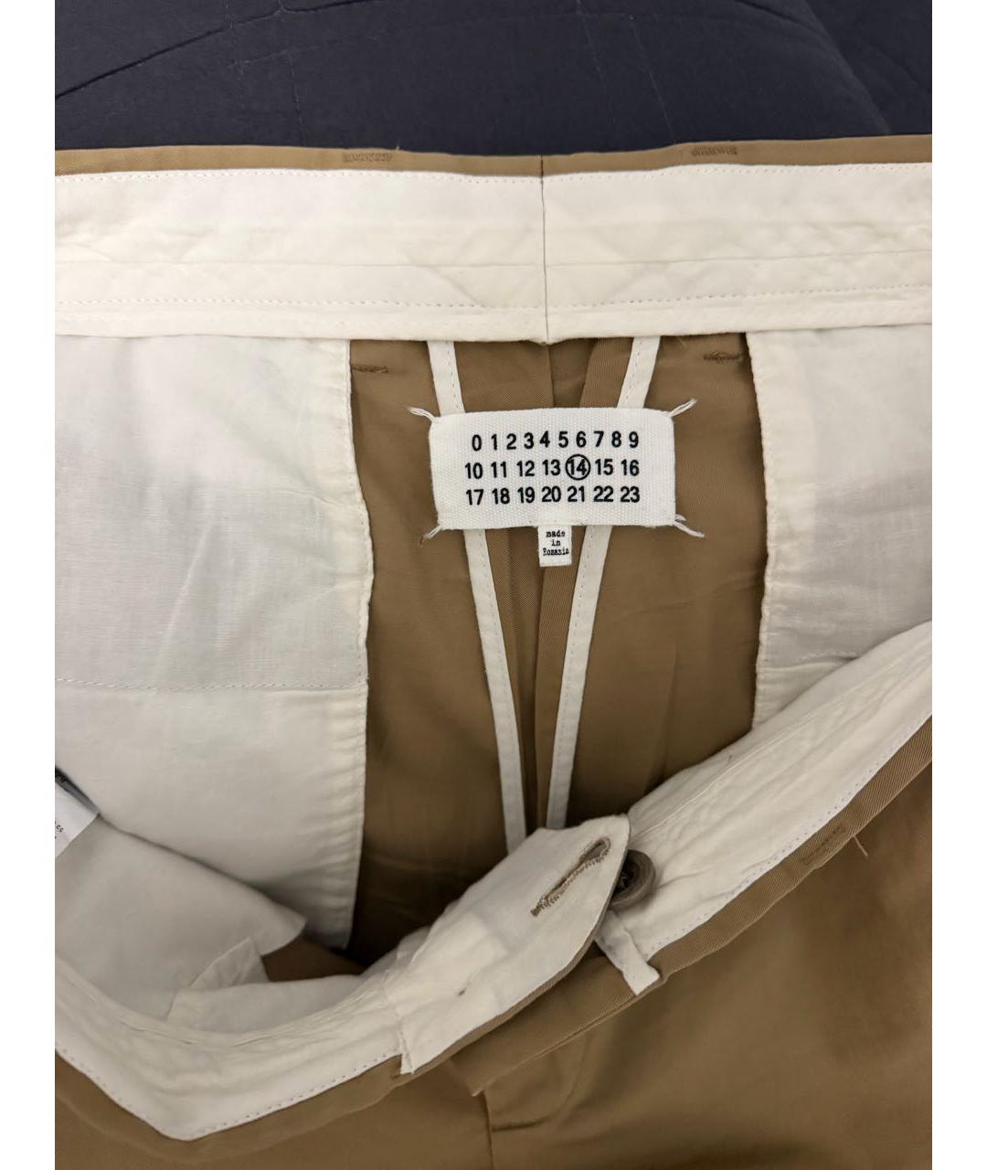 MAISON MARGIELA Бежевые хлопковые брюки чинос, фото 3