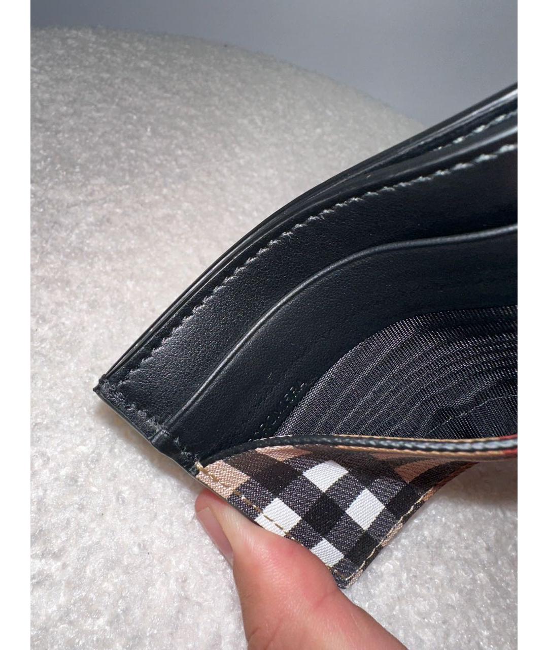 BURBERRY Черный кожаный кардхолдер, фото 7