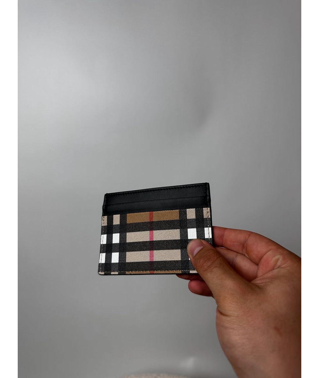 BURBERRY Черный кожаный кардхолдер, фото 6