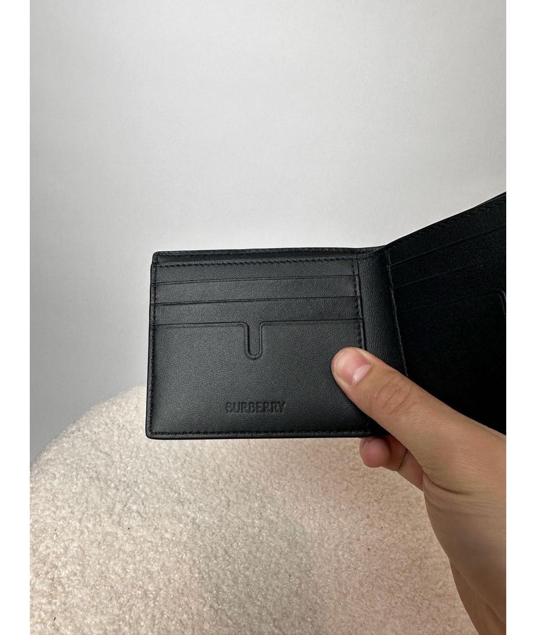 BURBERRY Черный кожаный кошелек, фото 6