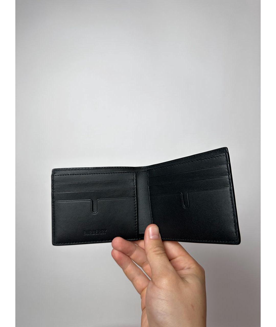 BURBERRY Черный кожаный кошелек, фото 7