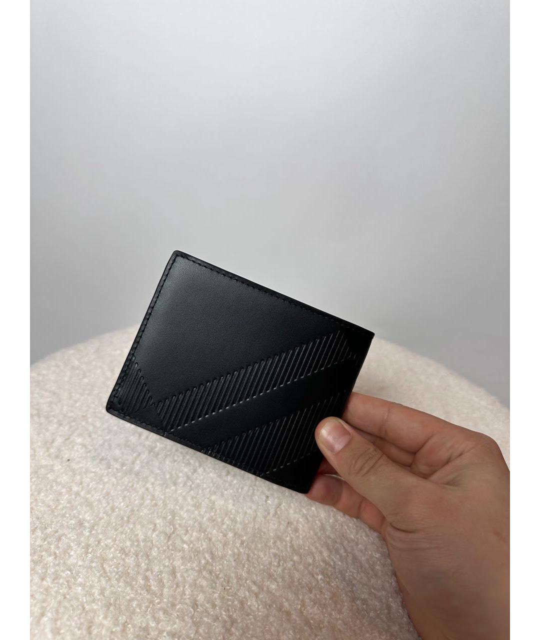BURBERRY Черный кожаный кошелек, фото 2