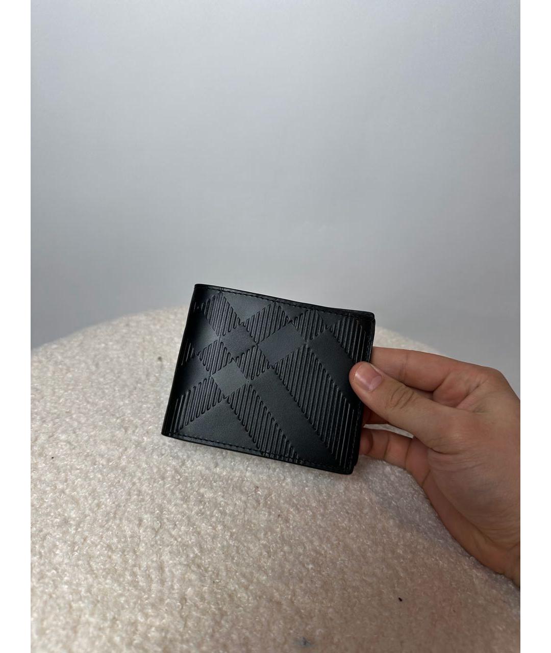 BURBERRY Черный кожаный кошелек, фото 9