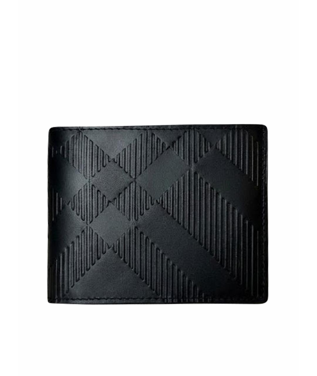 BURBERRY Черный кожаный кошелек, фото 1