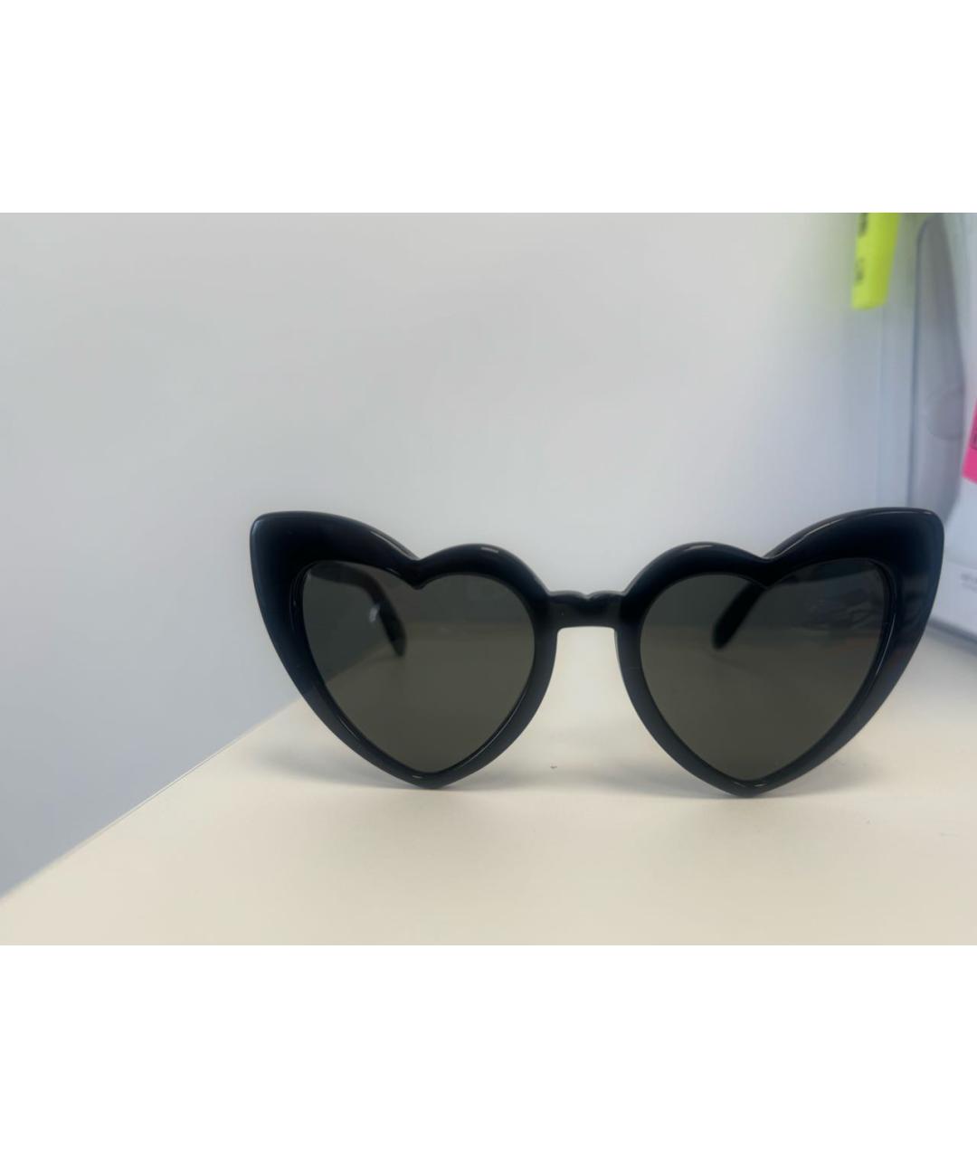 SAINT LAURENT Черные пластиковые солнцезащитные очки, фото 2