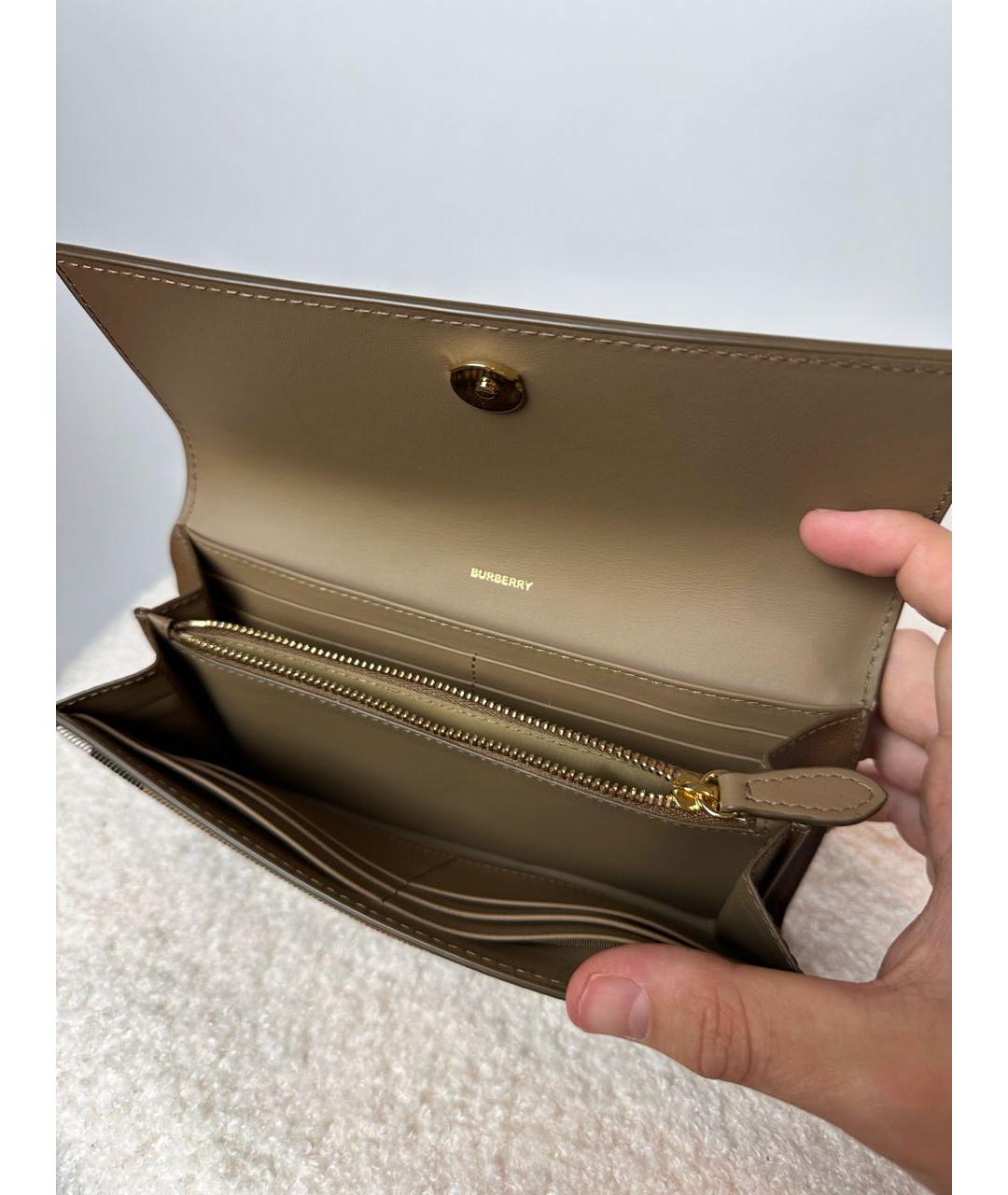 BURBERRY Коричневый кожаный кошелек, фото 7