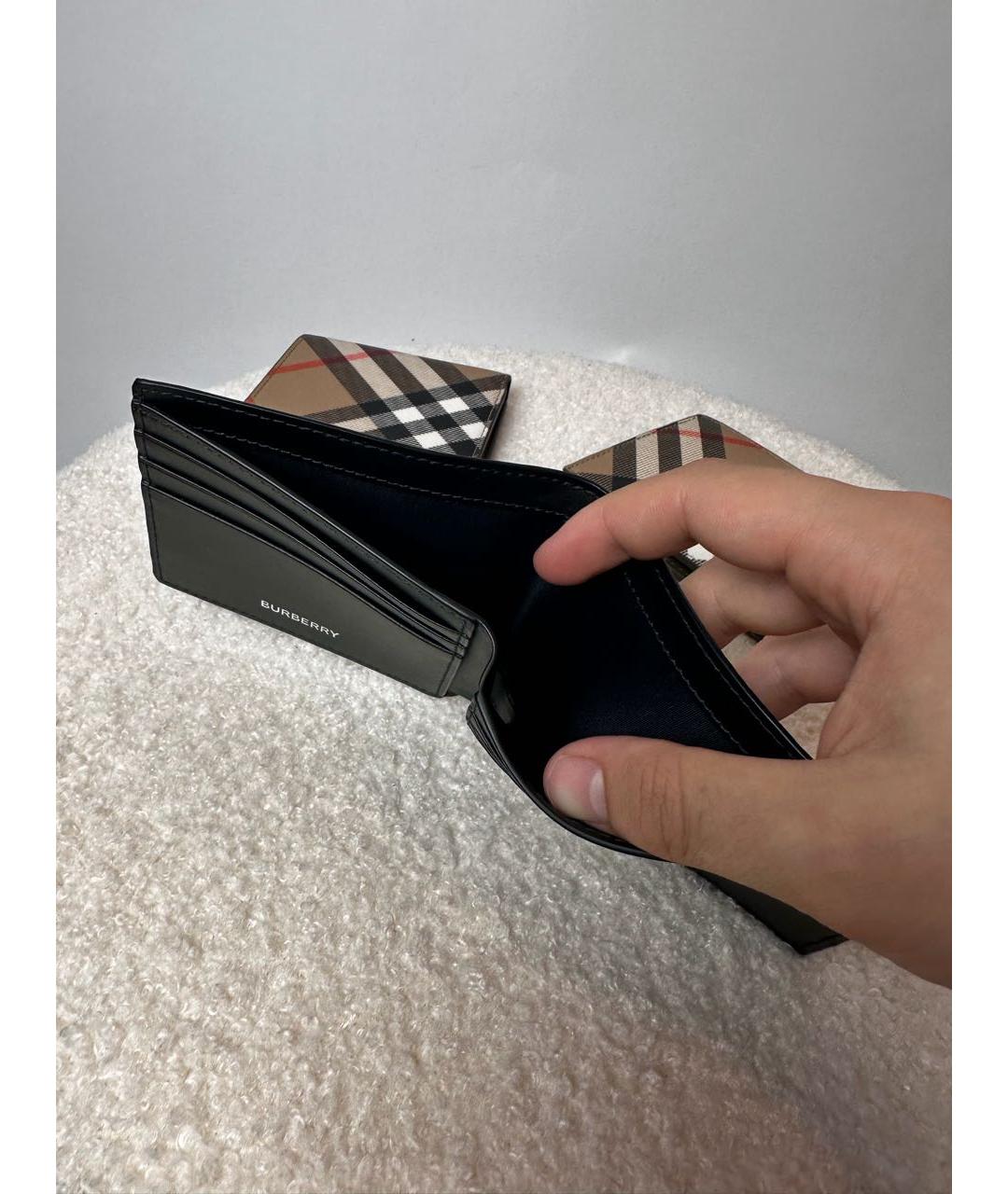 BURBERRY Бежевый кожаный кошелек, фото 8