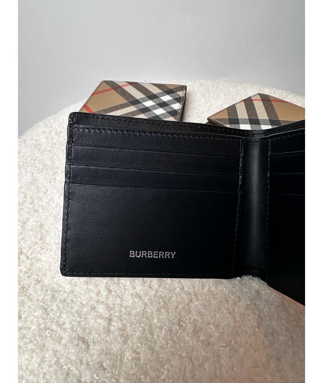 BURBERRY Бежевый кожаный кошелек, фото 4
