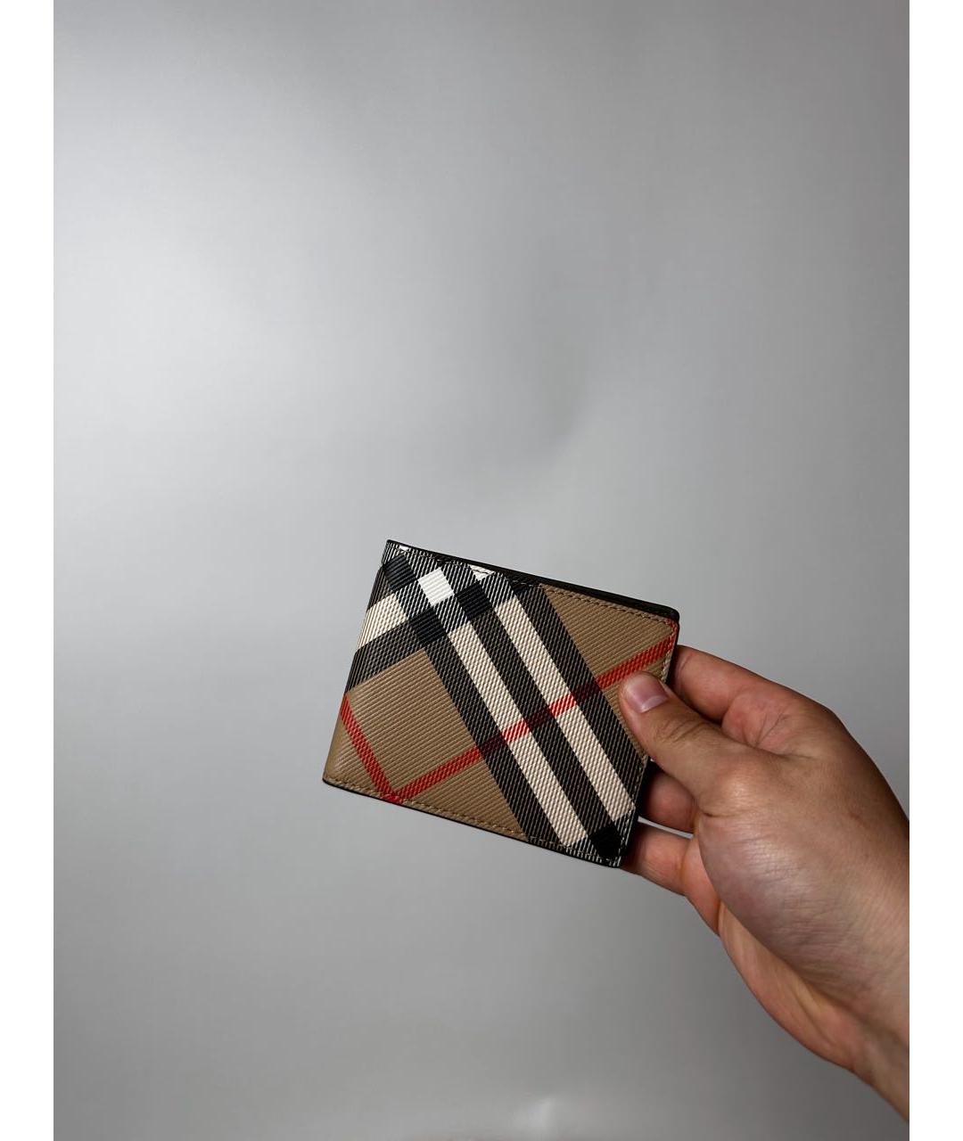 BURBERRY Бежевый кожаный кошелек, фото 9