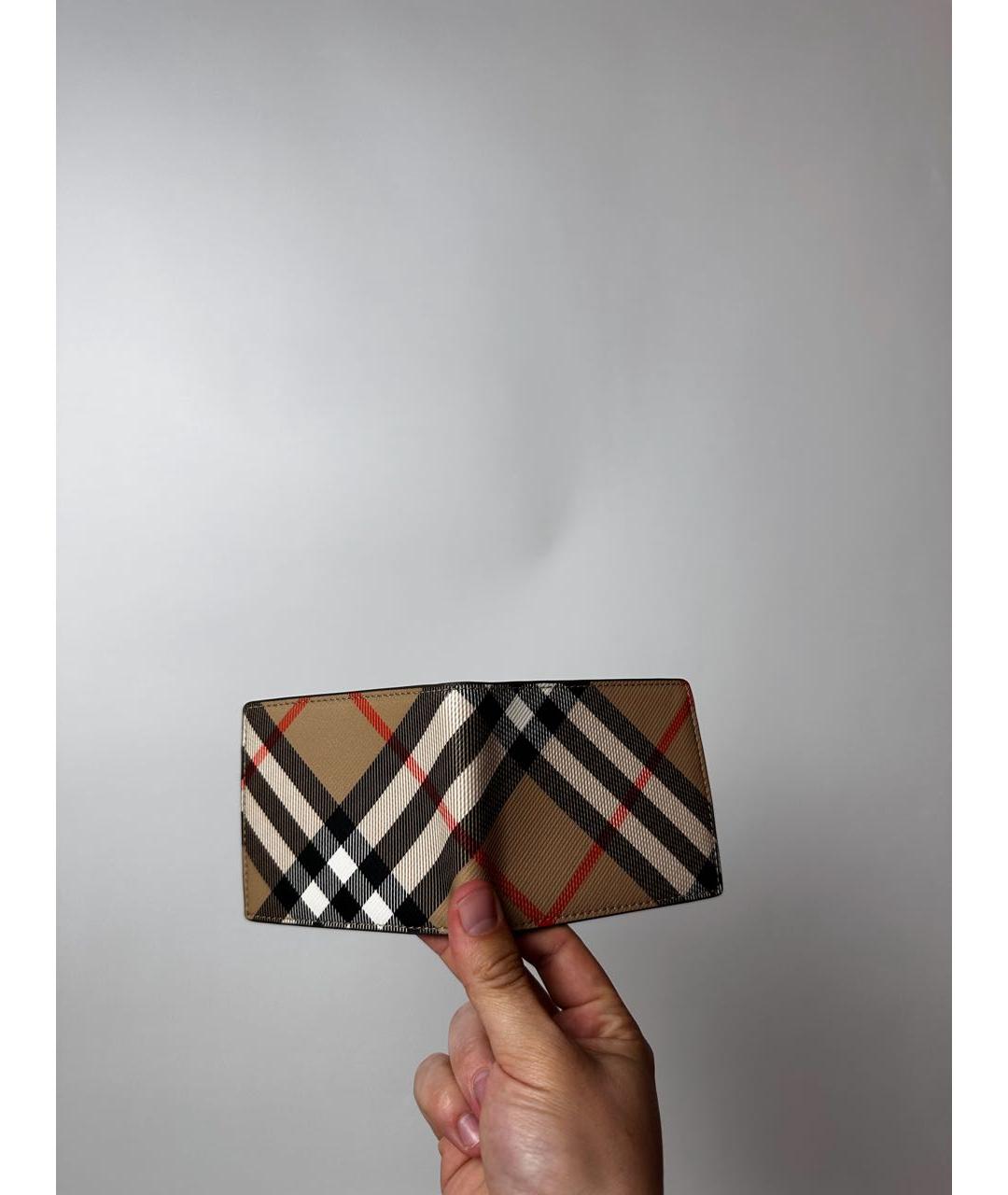 BURBERRY Бежевый кожаный кошелек, фото 4
