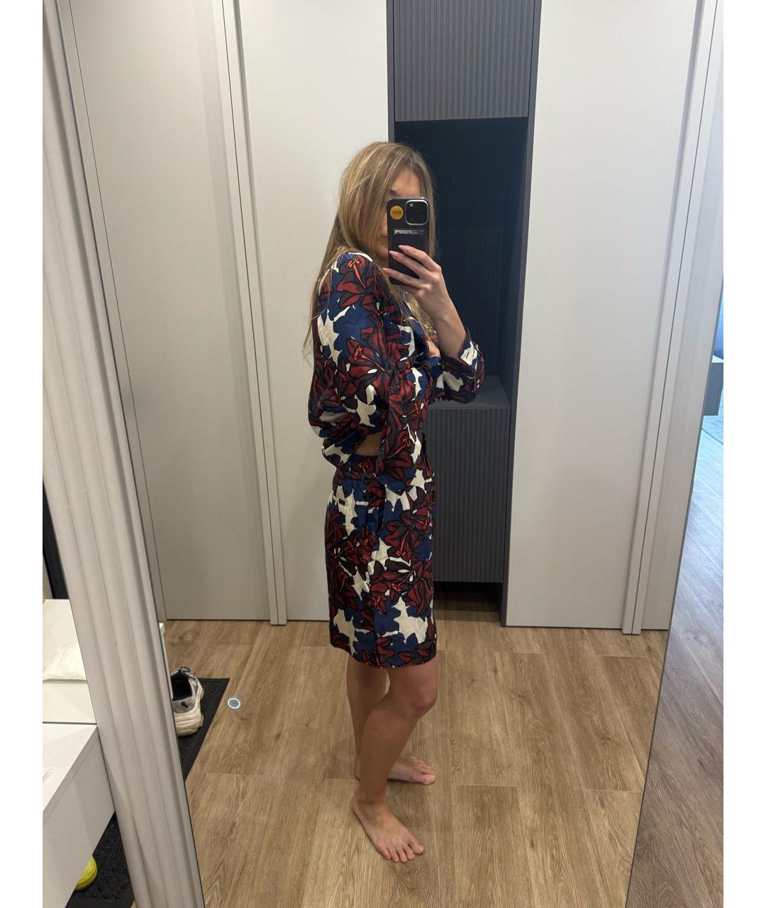 WEEKEND MAX MARA Мульти шелковый костюм с брюками, фото 8