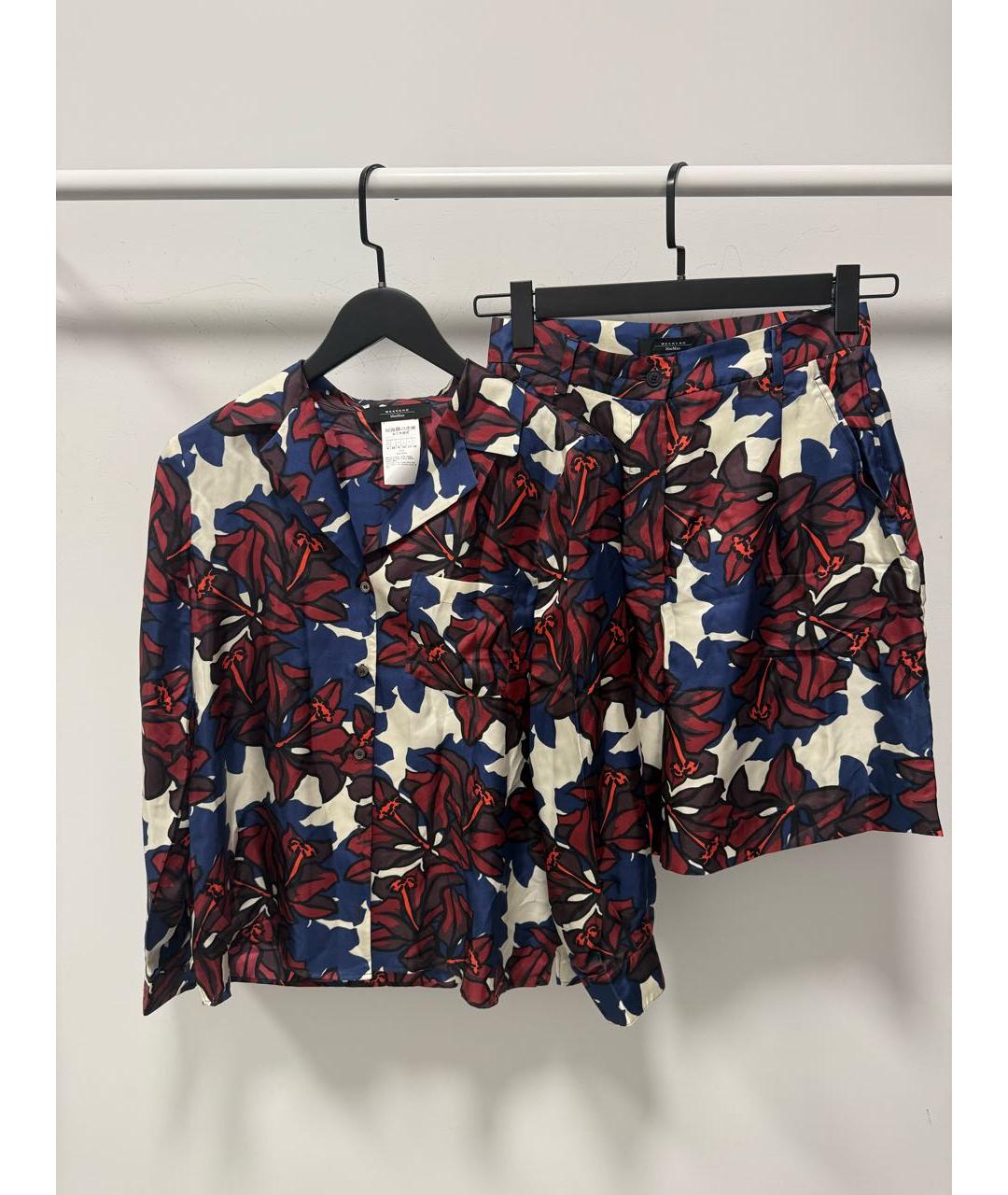 WEEKEND MAX MARA Мульти шелковый костюм с брюками, фото 4