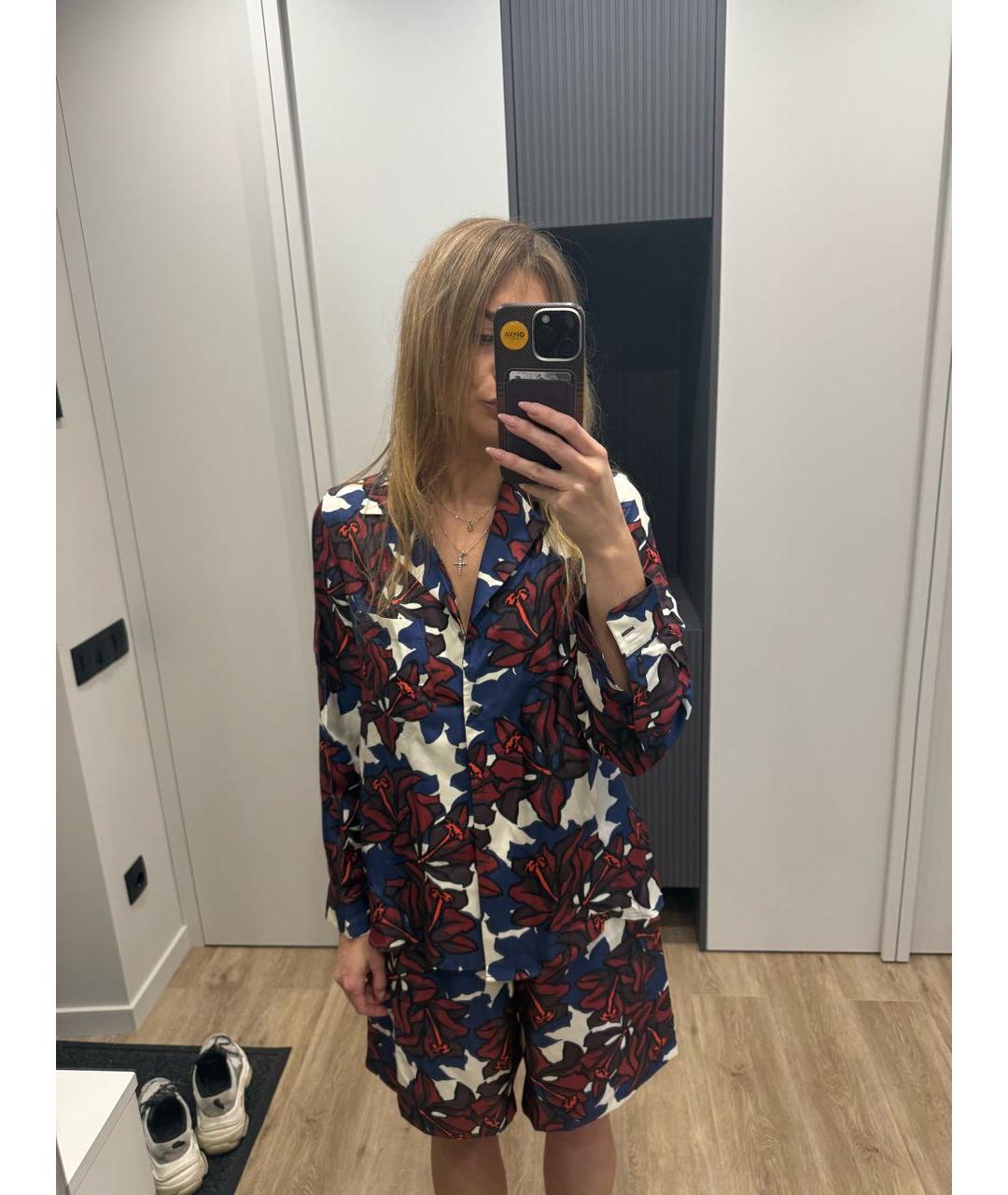 WEEKEND MAX MARA Мульти шелковый костюм с брюками, фото 6