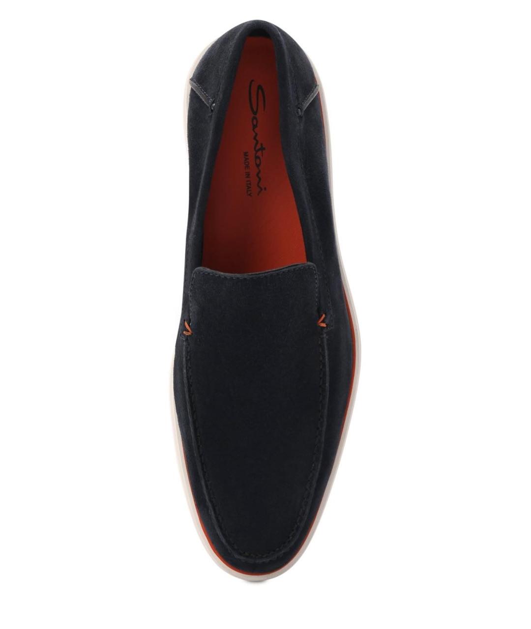 SANTONI Темно-синие кожаные лоферы, фото 3