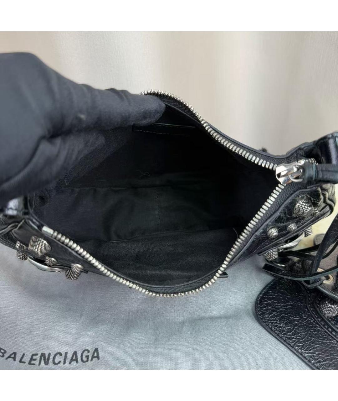BALENCIAGA Черная кожаная сумка через плечо, фото 8