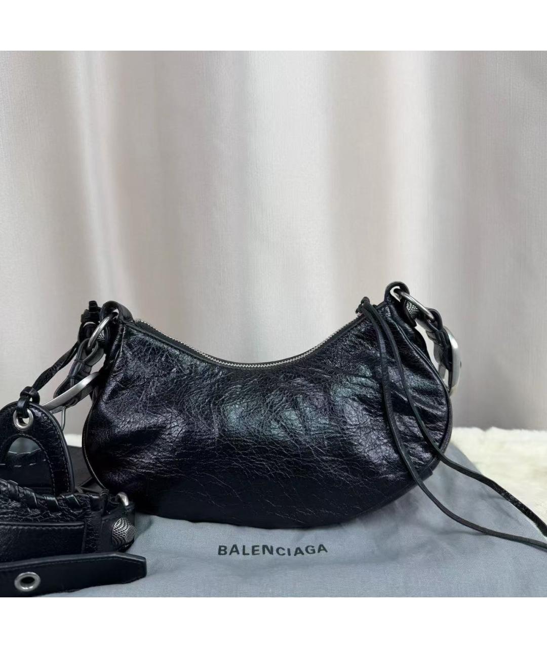 BALENCIAGA Черная кожаная сумка через плечо, фото 3