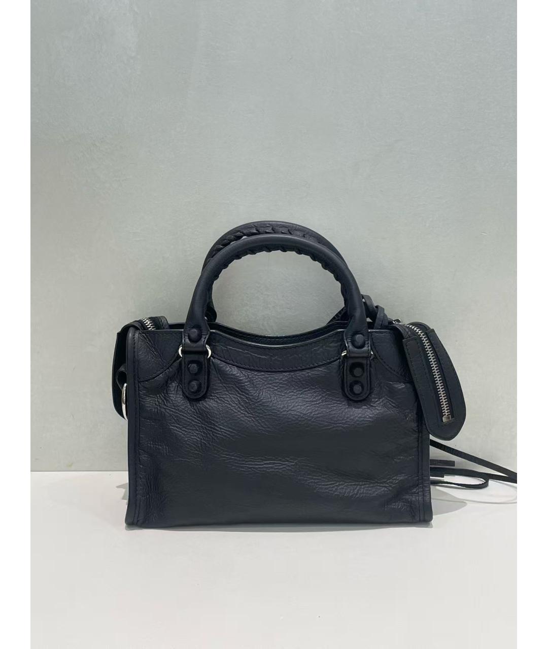 BALENCIAGA Черная кожаная сумка через плечо, фото 3