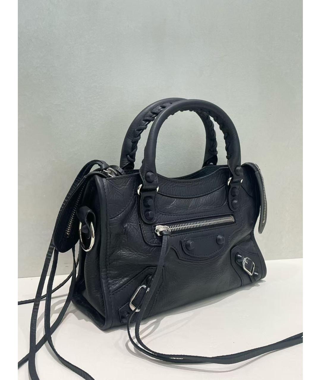 BALENCIAGA Черная кожаная сумка через плечо, фото 4