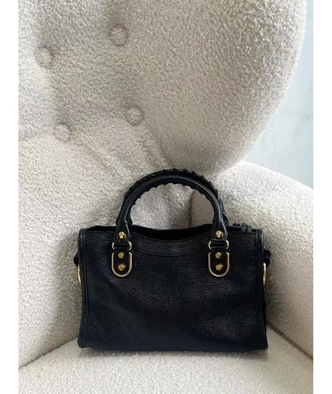 BALENCIAGA Черная кожаная сумка через плечо, фото 3