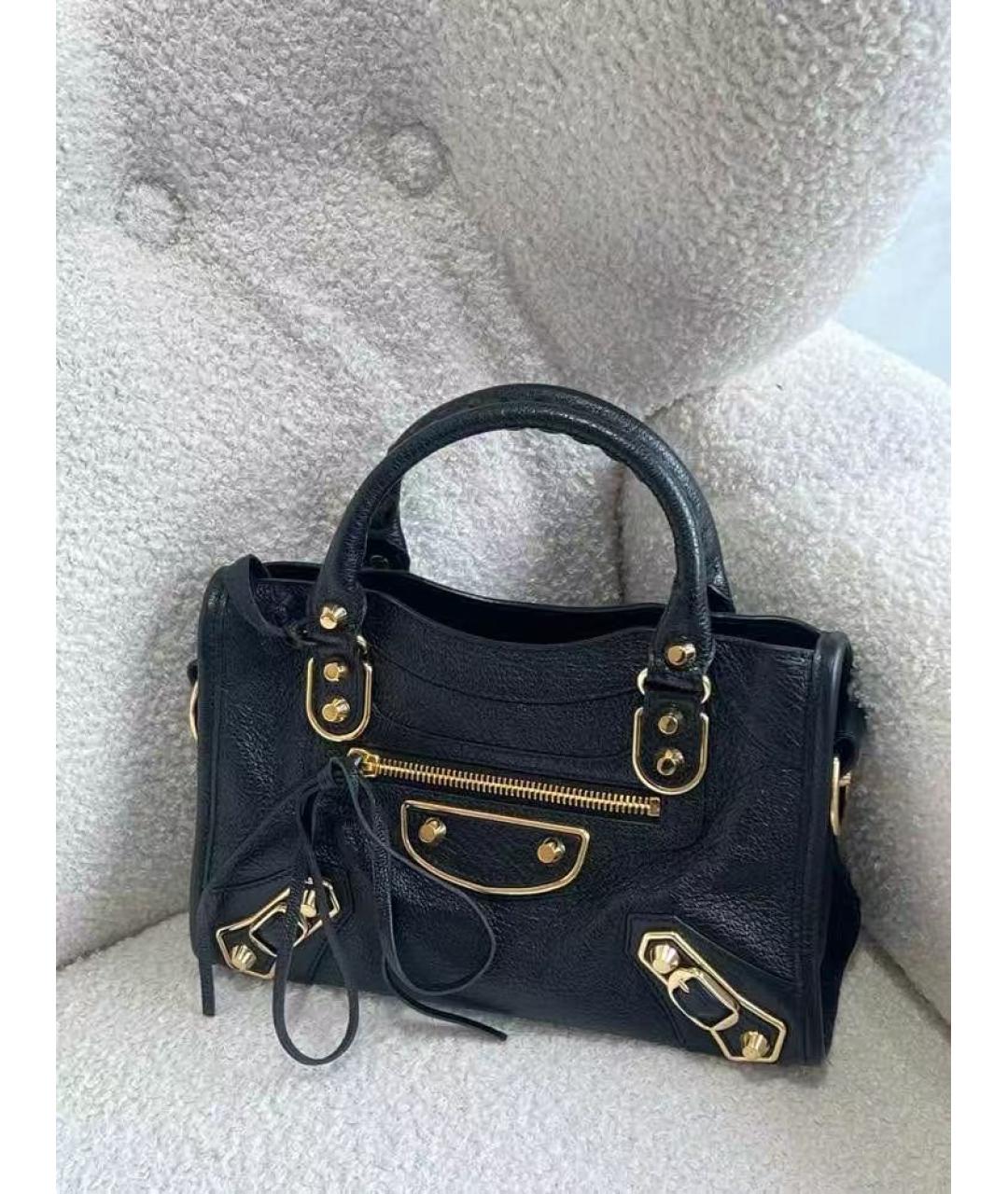 BALENCIAGA Черная кожаная сумка через плечо, фото 4