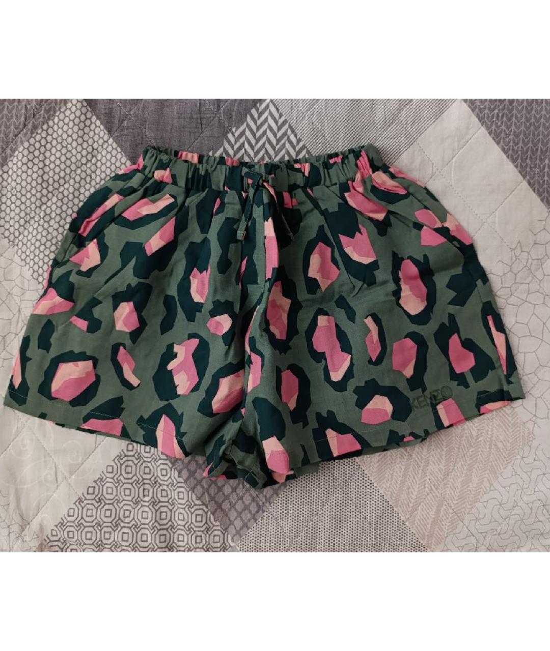 KENZO Зеленые вискозные брюки и шорты, фото 4