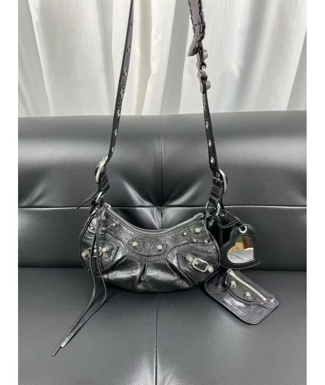 BALENCIAGA Черная кожаная сумка через плечо, фото 2