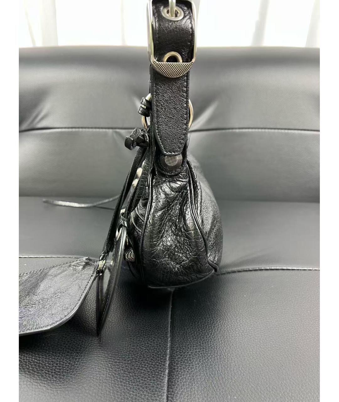 BALENCIAGA Черная кожаная сумка через плечо, фото 4