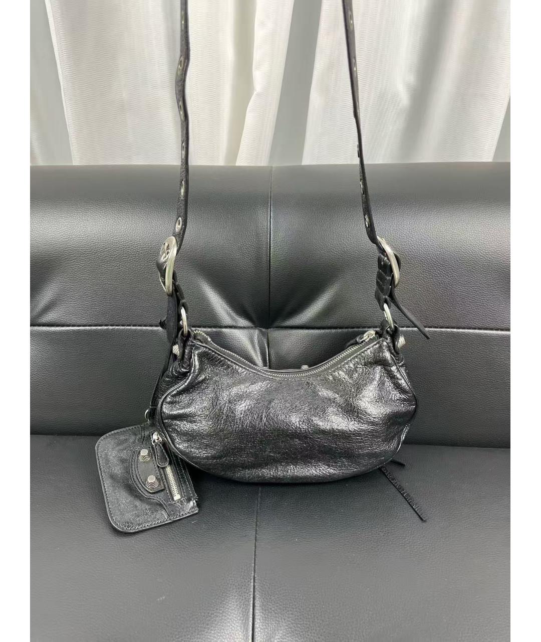 BALENCIAGA Черная кожаная сумка через плечо, фото 3