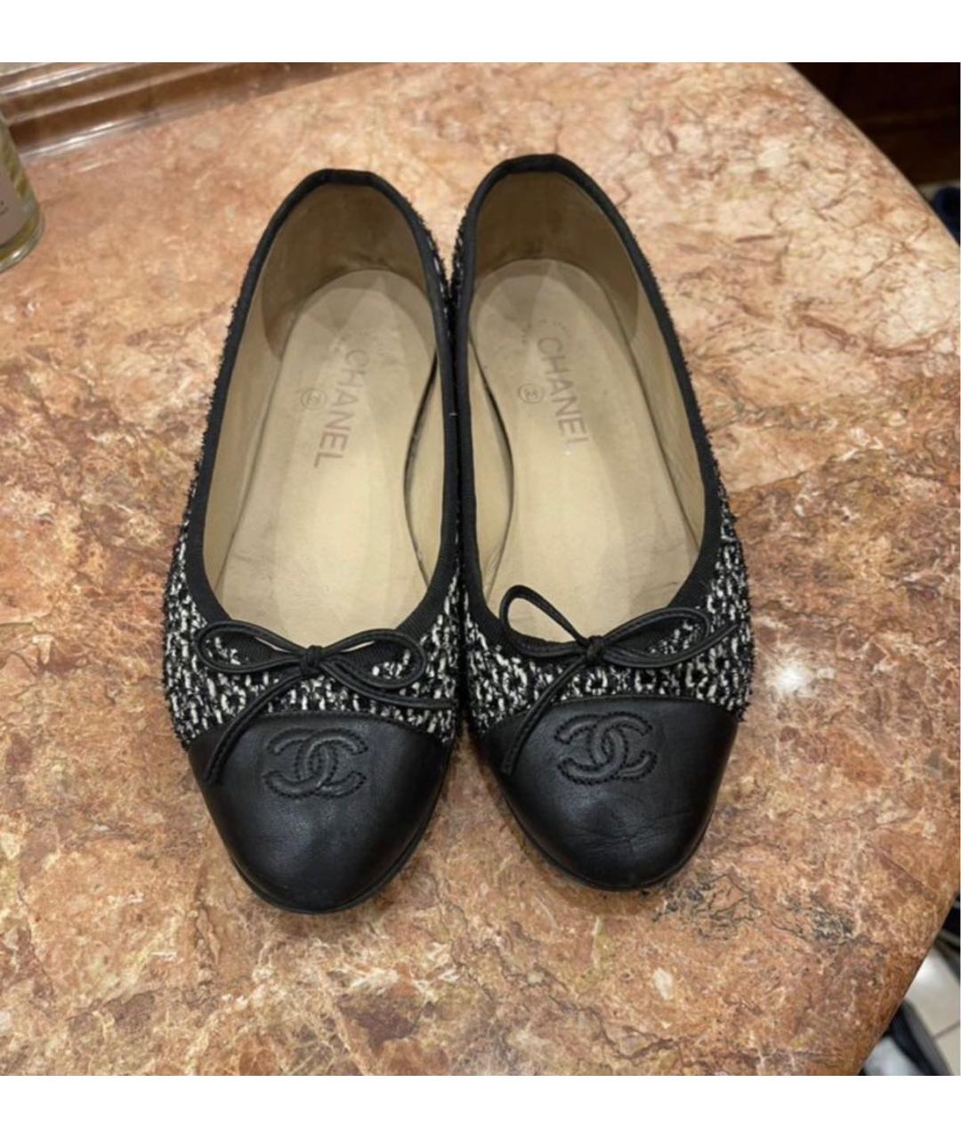 CHANEL Черные кожаные балетки, фото 3