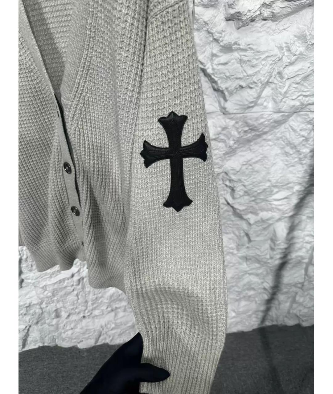 CHROME HEARTS Бежевый кашемировый кардиган, фото 3