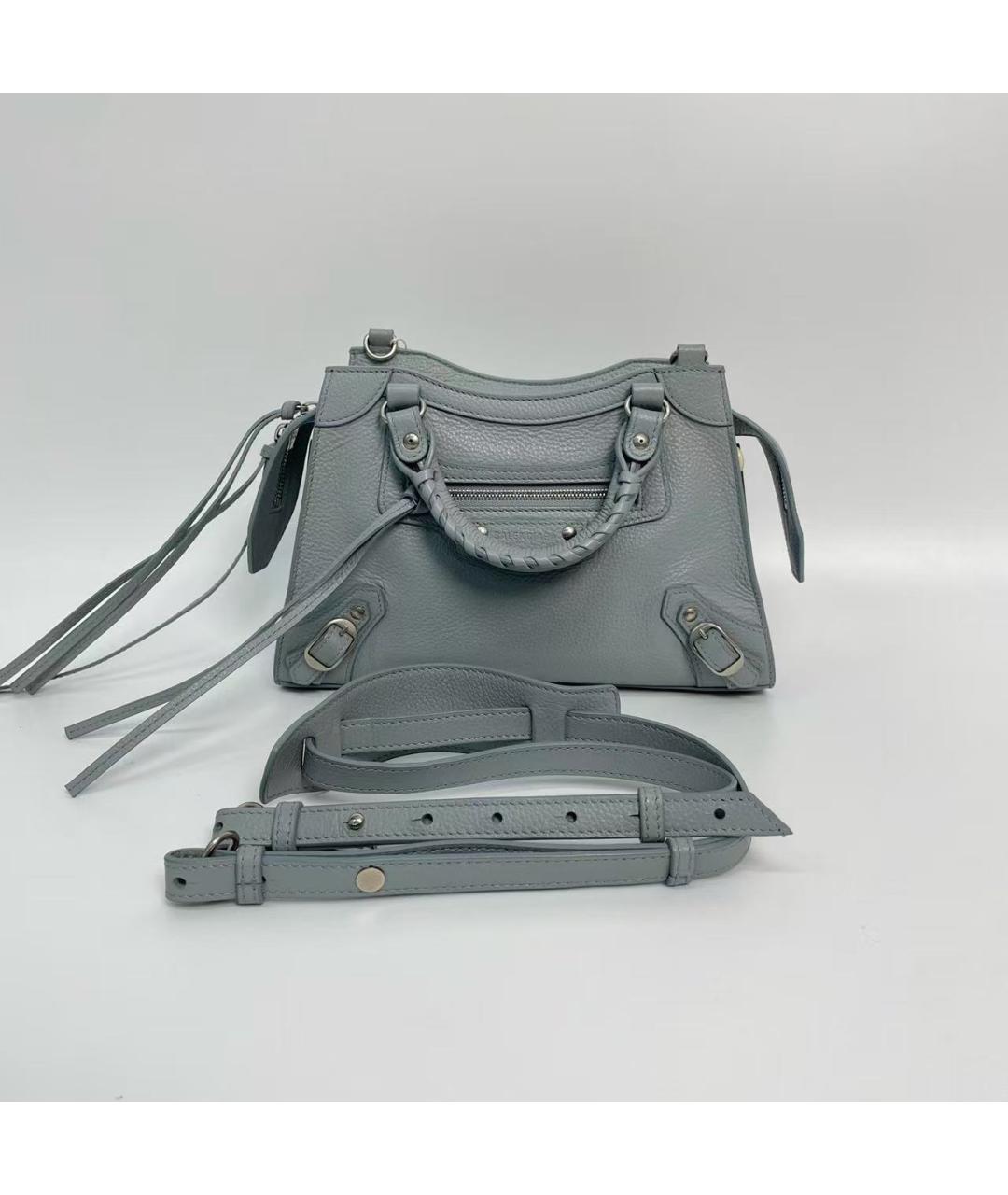 BALENCIAGA Голубая кожаная сумка через плечо, фото 2