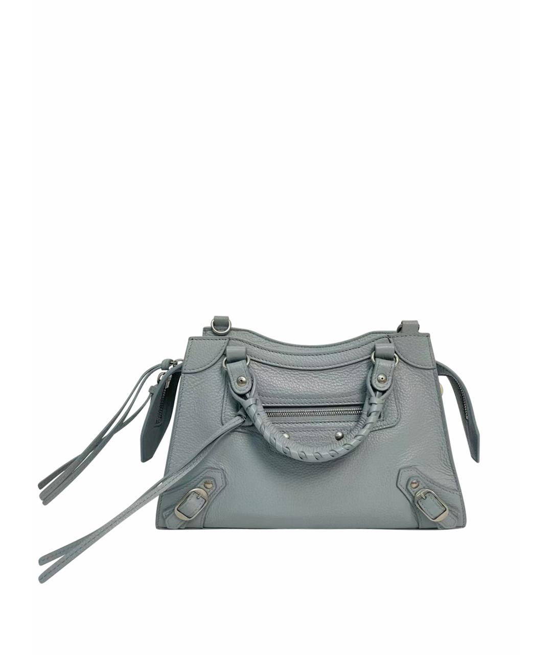 BALENCIAGA Голубая кожаная сумка через плечо, фото 1