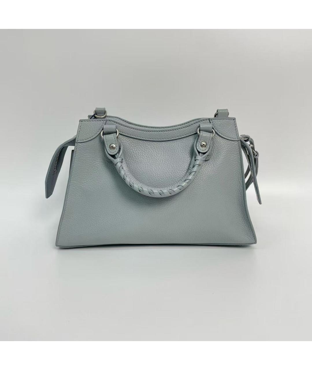 BALENCIAGA Голубая кожаная сумка через плечо, фото 4