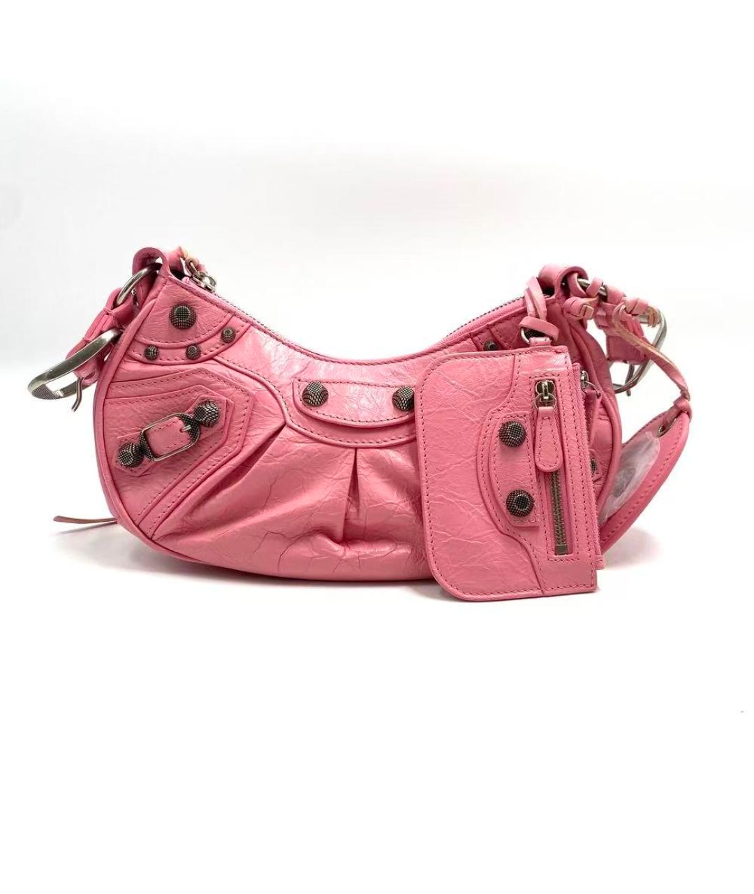 BALENCIAGA Розовая кожаная сумка через плечо, фото 2