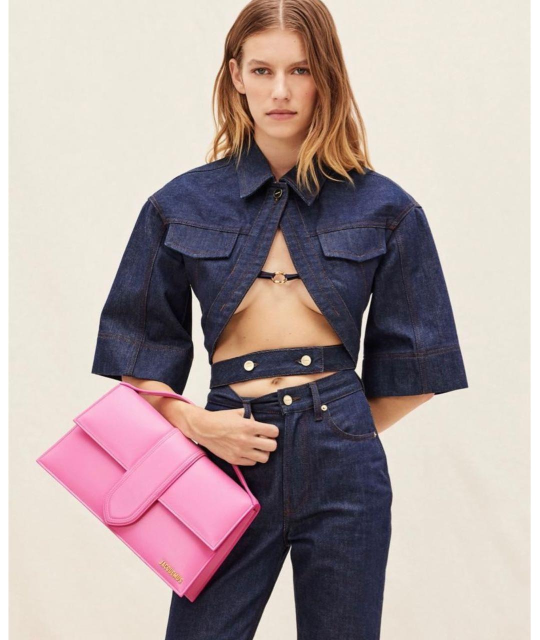 JACQUEMUS Фуксия кожаная сумка с короткими ручками, фото 8