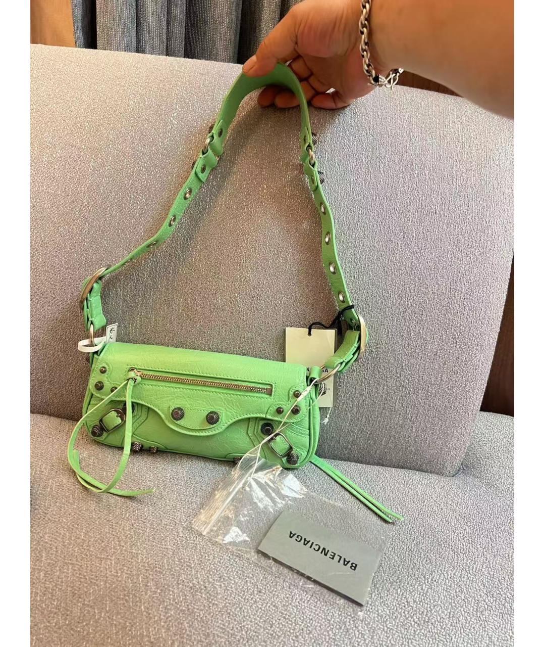 BALENCIAGA Зеленая кожаная сумка через плечо, фото 2
