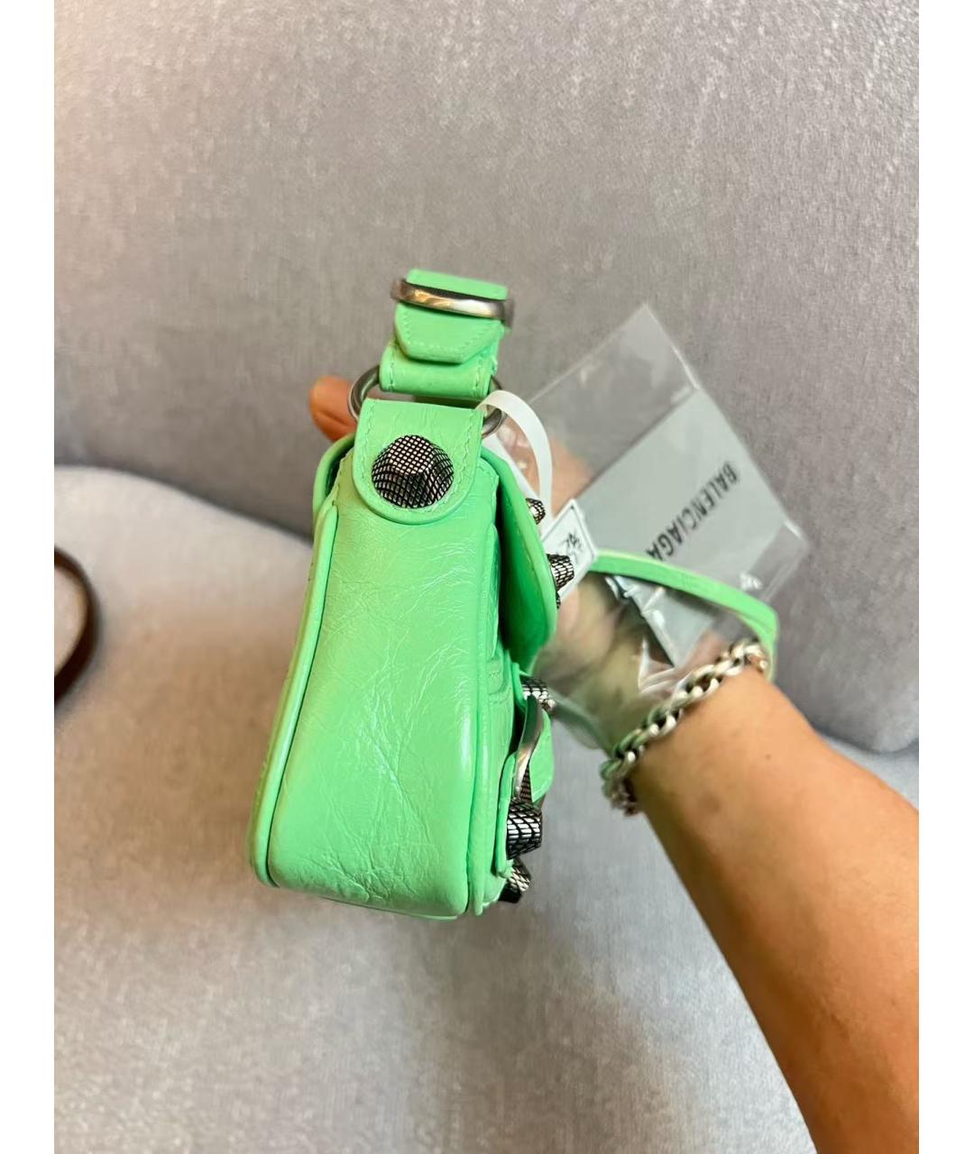 BALENCIAGA Зеленая кожаная сумка через плечо, фото 6