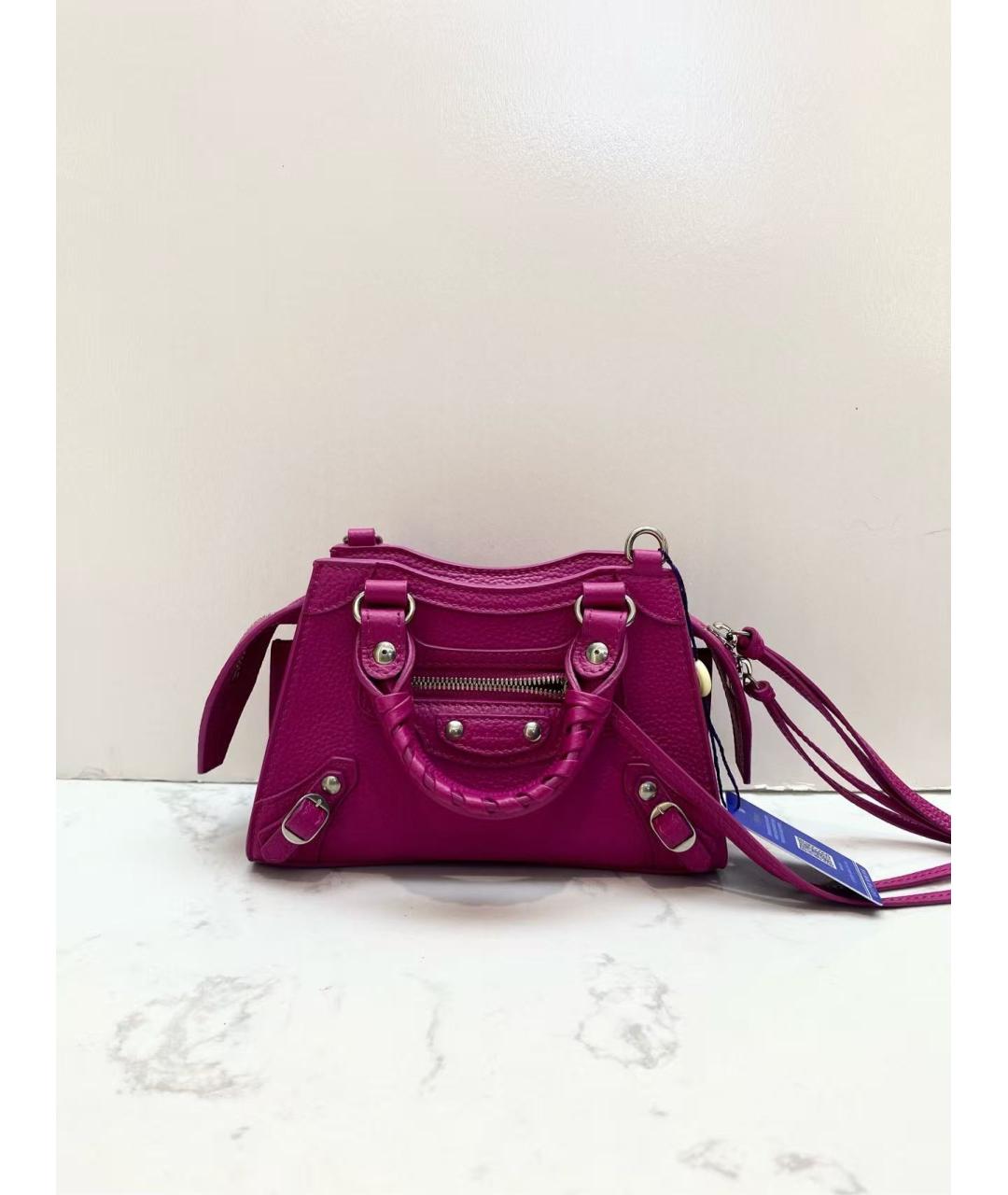 BALENCIAGA Фиолетовая кожаная сумка через плечо, фото 3