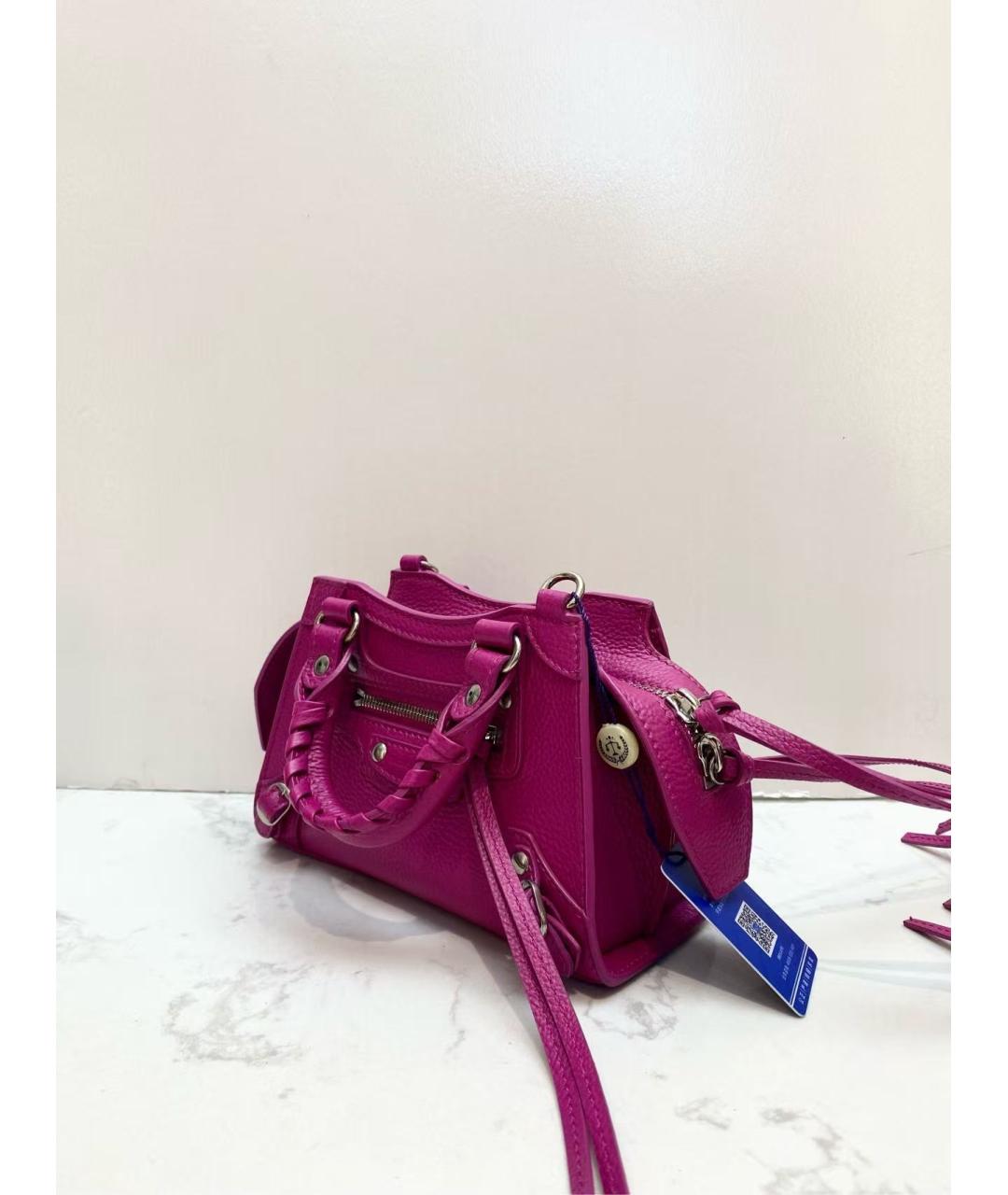 BALENCIAGA Фиолетовая кожаная сумка через плечо, фото 4