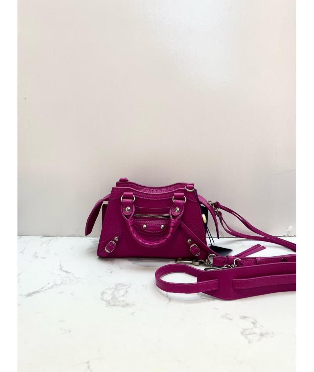 BALENCIAGA Фиолетовая кожаная сумка через плечо, фото 2