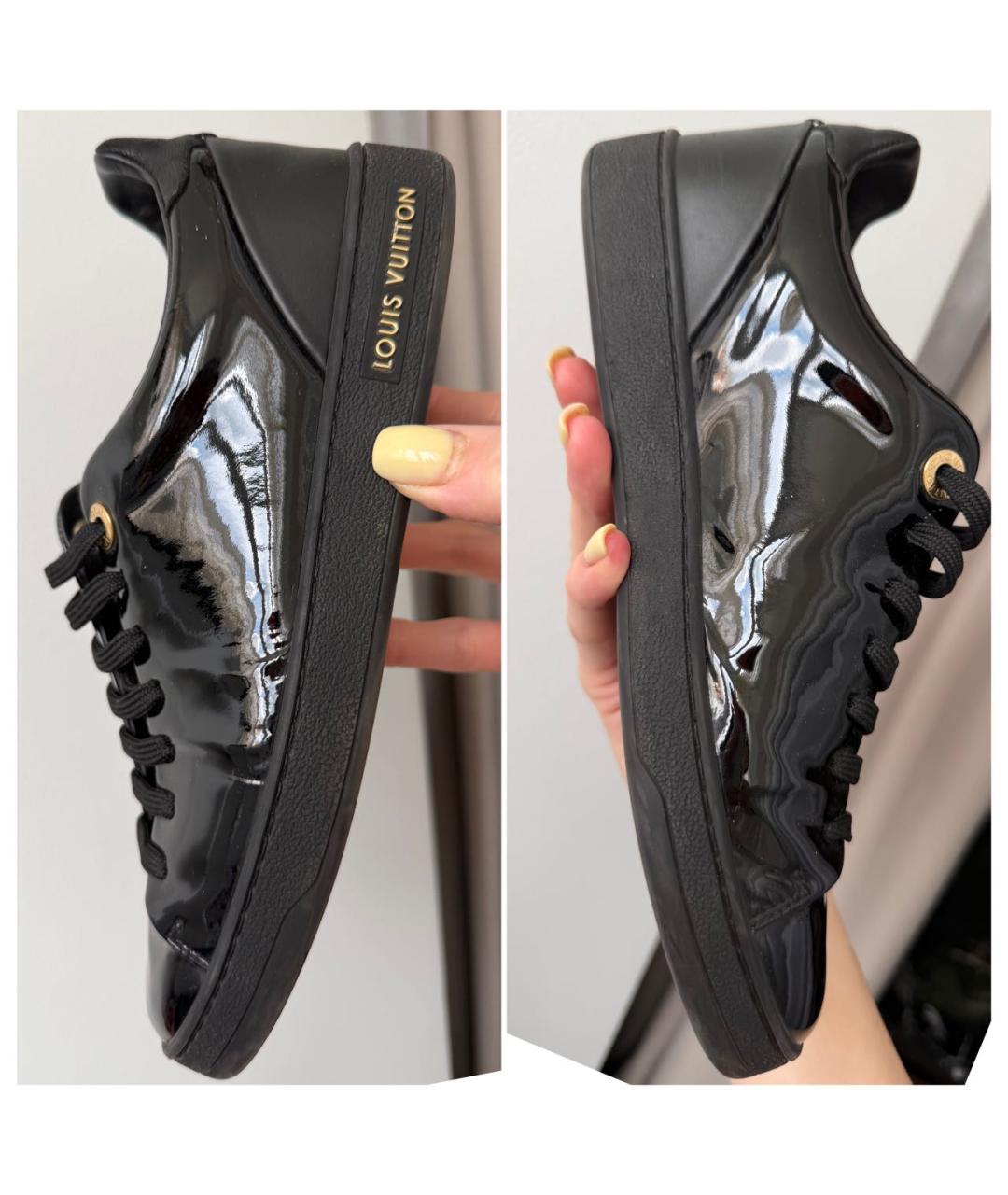 LOUIS VUITTON Черные кеды из лакированной кожи, фото 2
