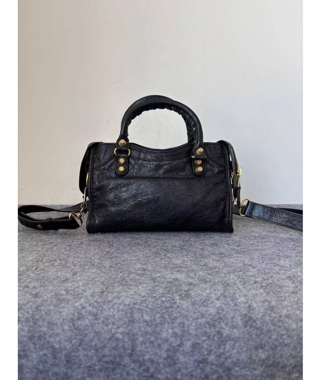 BALENCIAGA Черная кожаная сумка через плечо, фото 3