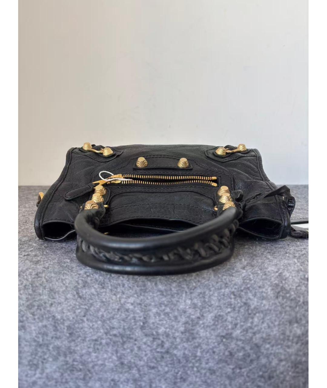 BALENCIAGA Черная кожаная сумка через плечо, фото 5